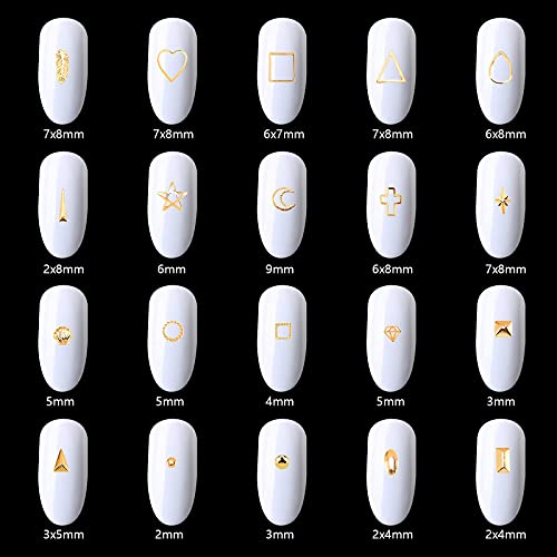 Nibiru Gold Metal Nail Art Studs Kit, 4000PCS 3D Metal Nail Art Jewelry Decor...