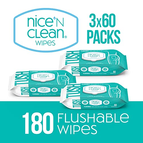 Nice 'N Clean Flushable Moist Wipes, 60 Count (Pack of 3)