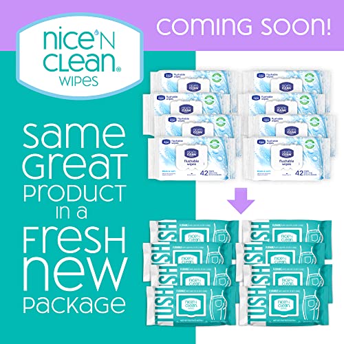 Nice 'N Clean Moist Flushable Wipes | Infused Aloe & Vitamin E | 42 Wipes (Pa...