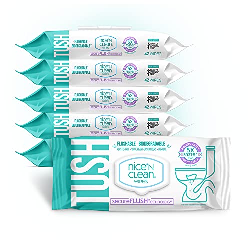 Nice 'N Clean SecureFLUSH Flushable Wipes 100% Biodegradable, Moist Toilet Ti...