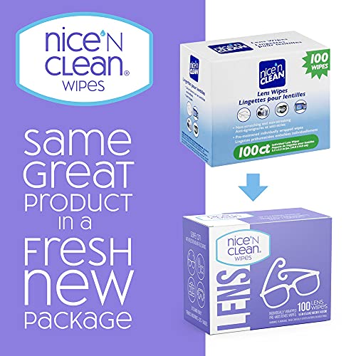 Nice 'n Clean SmudgeGuard Lens Cleaning Wipes (100 Total Wipes) | Pre-Moisten...