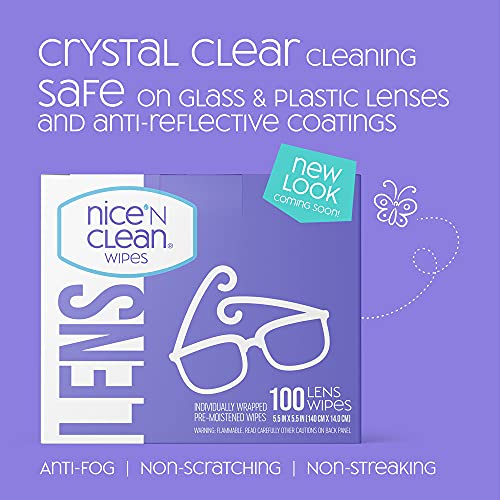 Nice 'n Clean SmudgeGuard Lens Cleaning Wipes (100 Total Wipes) | Pre-Moisten...
