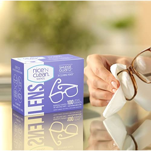 Nice 'n Clean SmudgeGuard Lens Cleaning Wipes (100 Total Wipes) | Pre-Moisten...