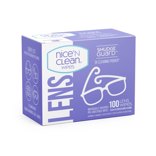 Nice 'n Clean SmudgeGuard Lens Cleaning Wipes (100 Total Wipes) | Pre-Moisten...