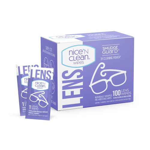 Nice 'n Clean SmudgeGuard Lens Cleaning Wipes (100 Total Wipes) | Pre-Moisten...