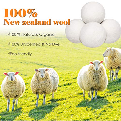 Wool Dryer Balls XL, Handmade Organic Dryer Balls Laundry Reusable Natural Fa...