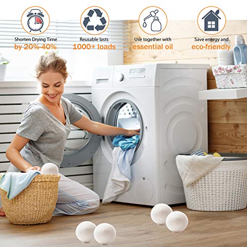 Wool Dryer Balls XL, Handmade Organic Dryer Balls Laundry Reusable Natural Fa...