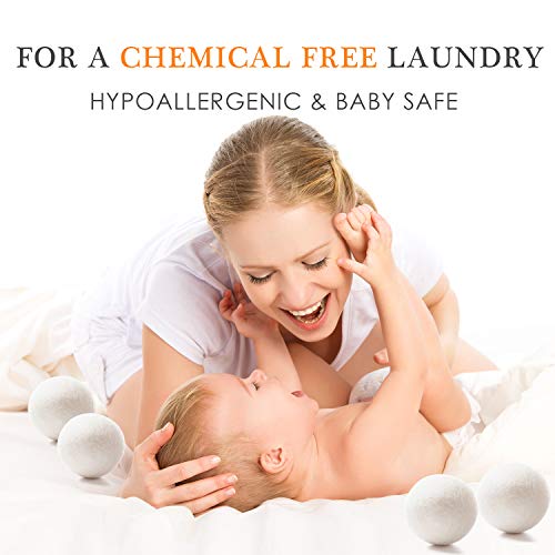 Wool Dryer Balls XL, Handmade Organic Dryer Balls Laundry Reusable Natural Fa...