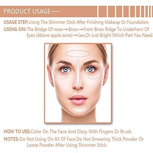Highlighter Stick, NICEFACE Shimmer Cream Powder Waterproof Light Face Cosmet...