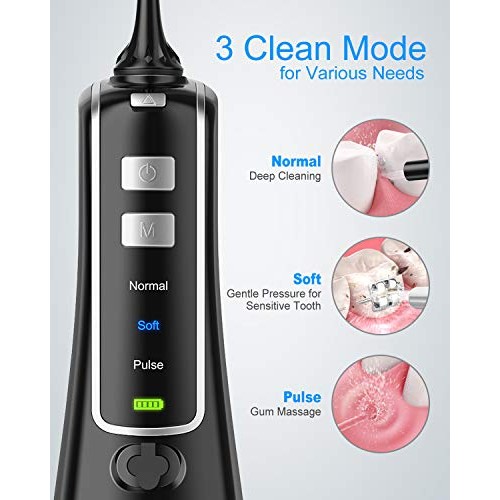 Cordless Water Flosser Teeth Cleaner, Nicefeel 300ML USB Rechargable Portable...