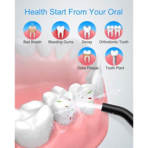 Cordless Water Flosser Teeth Cleaner, Nicefeel 300ML USB Rechargable Portable...
