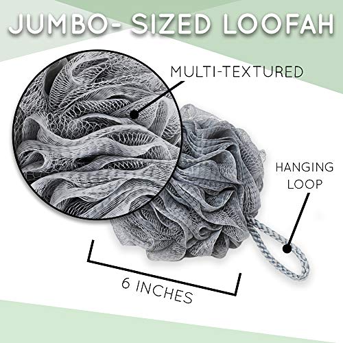 Nicer Concepts Exfoliating Loofah Back Scrubber and Loofah Set - Includes Loo...