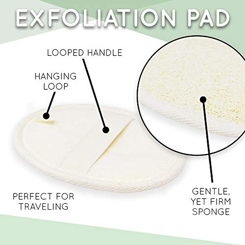 Nicer Concepts Exfoliating Loofah Back Scrubber and Loofah Set - Includes Loo...