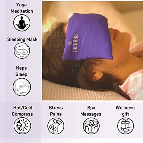 Nicheko Lavender Eye Pillow – 5x10 inches with Flaxseeds & Lavender. Washable...