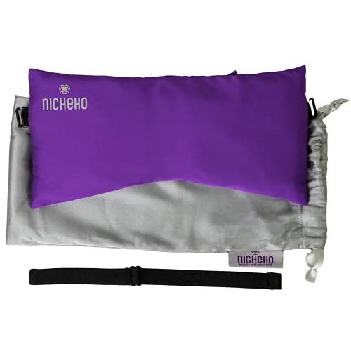 Nicheko Lavender Eye Pillow – 5x10 inches with Flaxseeds & Lavender. Washable...