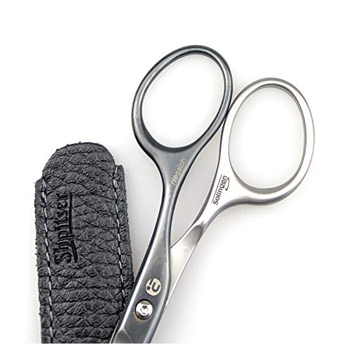 Niegeloh Mustache & Beard Scissors - Self-Sharpening Stainless Steel Titanium...