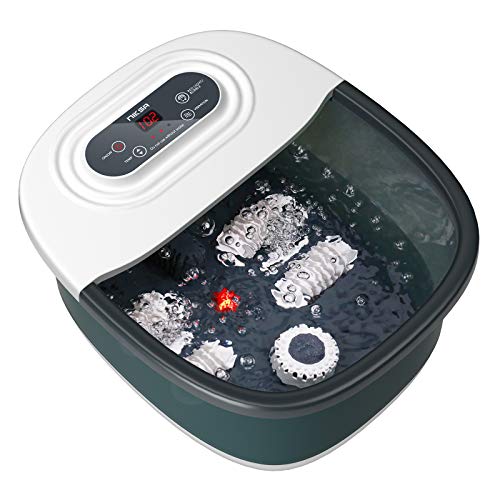 Foot Spa Bath Massager with Heat, Bubbles, Vibration and Red Light,4 Massage ...