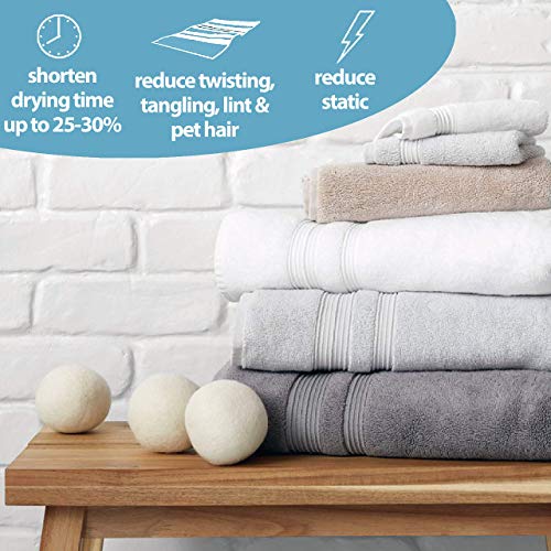 Wool Dryer Balls by Nilu, 6 Pack, XL Size, Reusable, 100% Organic Premium New...