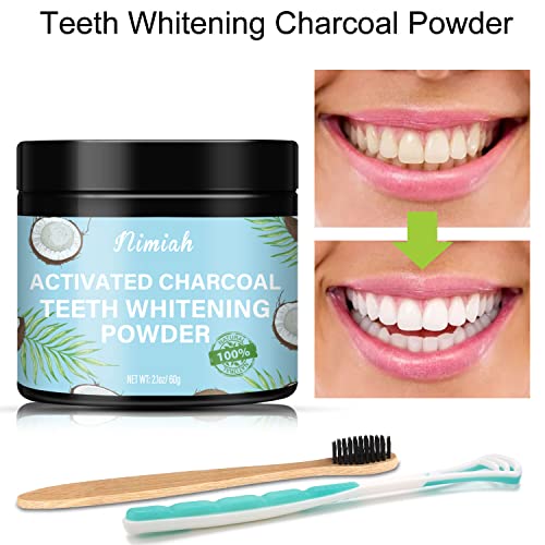 Activated Charcoal Teeth Whitening Powder Natural Coconut Teeth Whitener 2.1 ...