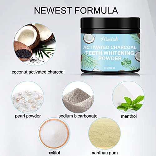 Activated Charcoal Teeth Whitening Powder Natural Coconut Teeth Whitener 2.1 ...