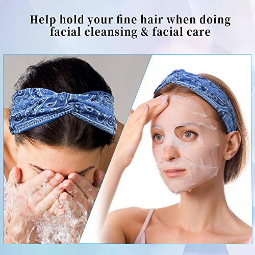 Boho Headbands for Women Vintage Floral Style Head Bands Stretchy Knotted Hai...