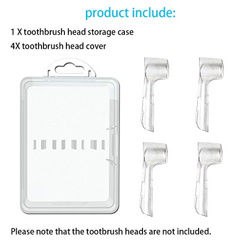 4 Packs Hygienic Protective Cover + 1 Electric Toothbrush Heads Storage Case ...