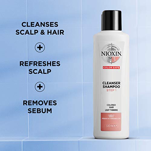 Nioxin System 3 Cleanser Shampoo, Color Treated Hair with Light Thinning, 33....