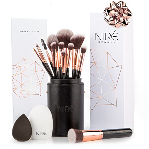 Niré Beauty 15piece Award Winning Professional Makeup Brush Set: Vegan Makeup...