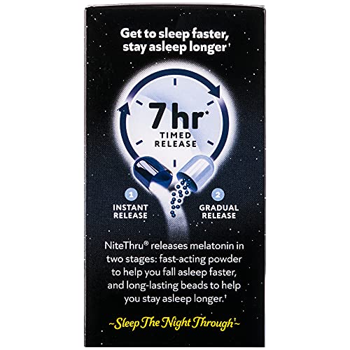 Nite Thru Advanced Sleep Aid Melatonin Dietary Supplement, 60 Capsules (Pack ...