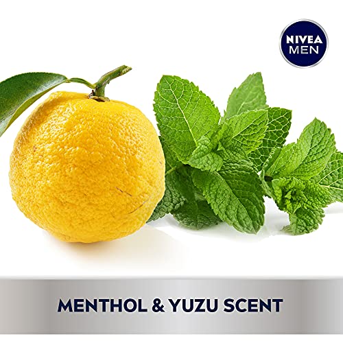 NIVEA MEN Cool Body Wash with Icy Menthol, 3 Pack of 16.9 Fl Oz Bottles