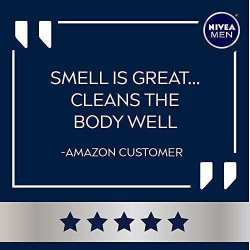 NIVEA MEN Cool Body Wash with Icy Menthol, 3 Pack of 16.9 Fl Oz Bottles