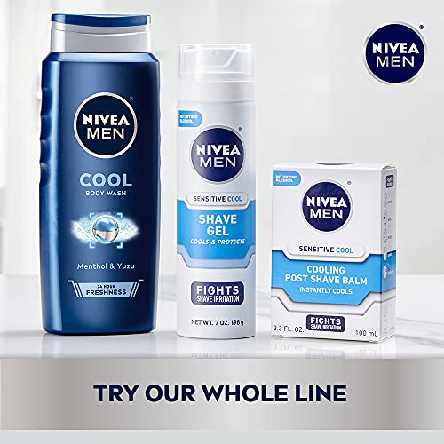 NIVEA MEN Cool Body Wash with Icy Menthol, 3 Pack of 16.9 Fl Oz Bottles