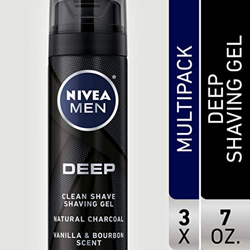 NIVEA Men DEEP Clean Shaving Gel - With Natural Charcoal To Clean While Shavi...