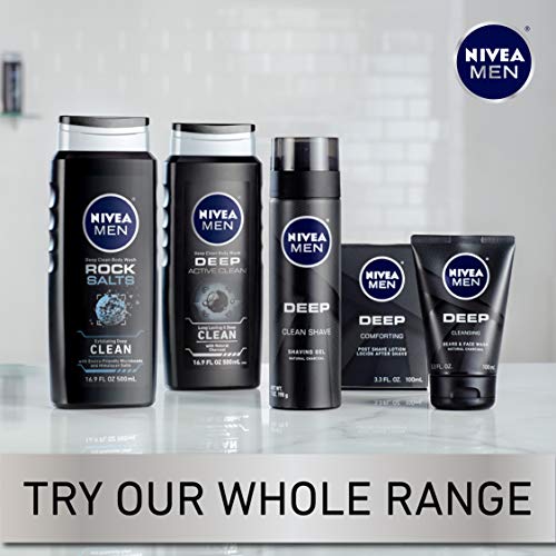 NIVEA Men DEEP Clean Shaving Gel - With Natural Charcoal To Clean While Shavi...