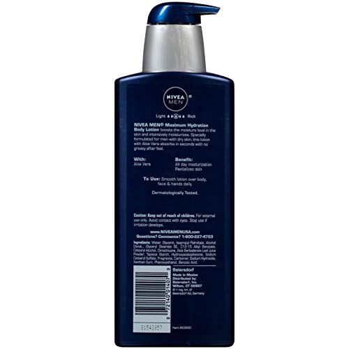 NIVEA Men Maximum Hydration 3 in 1 Nourishing Lotion 16.9 Fl Oz