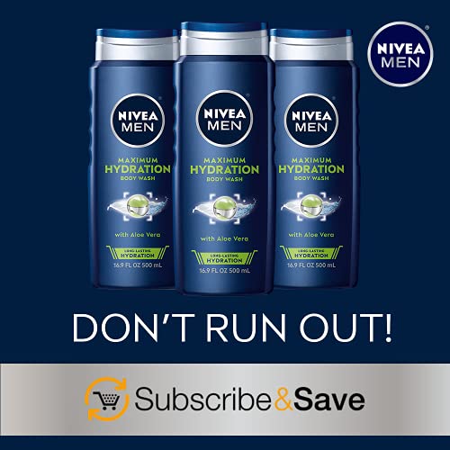 NIVEA MEN Maximum Hydration Body Wash, Aloe Vera Body Wash for Dry Skin, 16.9...