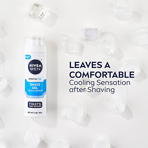 NIVEA MEN Sensitive Cooling Shave Gel with Chamomile and Seaweed Extracts, 3 ...