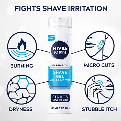 NIVEA MEN Sensitive Cooling Shave Gel with Chamomile and Seaweed Extracts, 3 ...