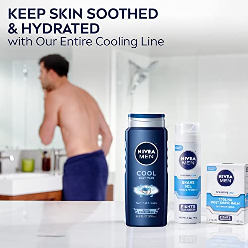 NIVEA MEN Sensitive Cooling Shave Gel with Chamomile and Seaweed Extracts, 3 ...