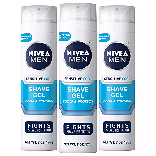 NIVEA MEN Sensitive Cooling Shave Gel with Chamomile and Seaweed Extracts, 3 ...