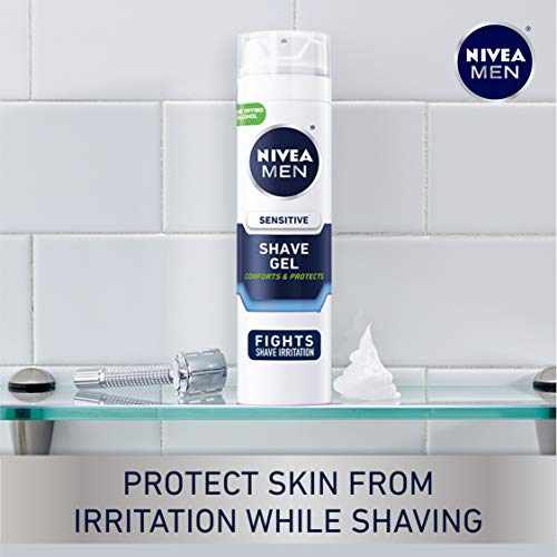 NIVEA MEN Sensitive Shave Gel with Vitamin E, Soothing Chamomile and Witch Ha...