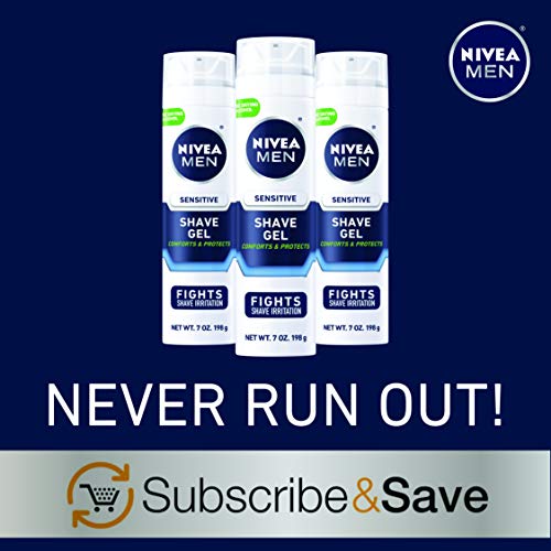 NIVEA MEN Sensitive Shave Gel with Vitamin E, Soothing Chamomile and Witch Ha...