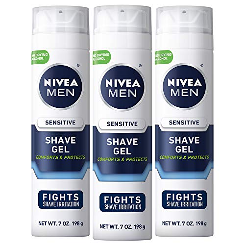 NIVEA MEN Sensitive Shave Gel with Vitamin E, Soothing Chamomile and Witch Ha...