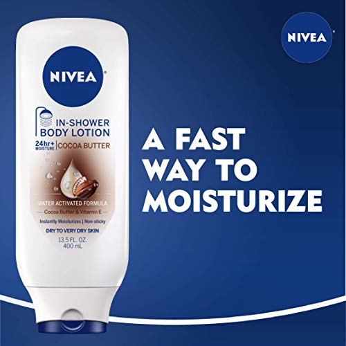 NIVEA Cocoa Butter In-Shower Body Lotion - Non-Sticky For Dry to Very Dry Ski...