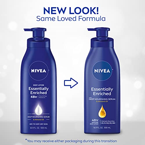 NIVEA Essentially Enriched Body Lotion,Dry to Very Dry Skin, 16.9 Fl Oz, Pack...