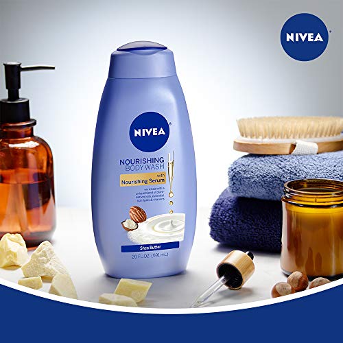 NIVEA Nourishing Shea Butter Care Body Wash with Nourishing Serum, Bottle, Al...