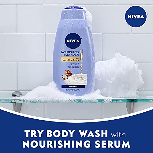 NIVEA Nourishing Shea Butter Care Body Wash with Nourishing Serum, Bottle, Al...