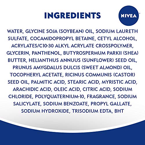 NIVEA Nourishing Shea Butter Care Body Wash with Nourishing Serum, Bottle, Al...