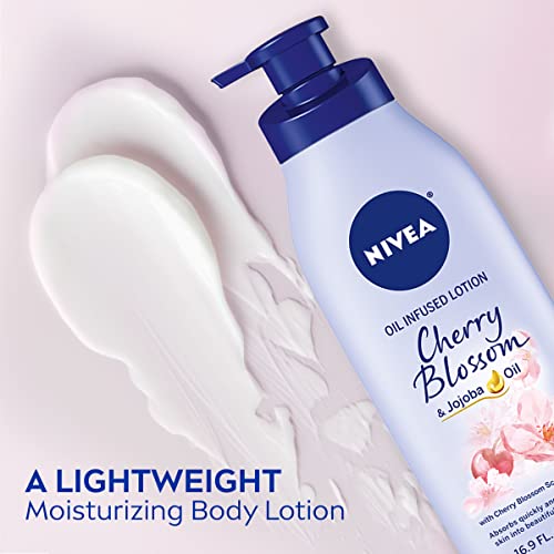 NIVEA Oil Infused Body Lotion, Cherry Blossom and Jojoba Oil, Body Lotion for...