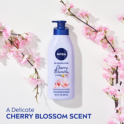 NIVEA Oil Infused Body Lotion, Cherry Blossom and Jojoba Oil, Body Lotion for...